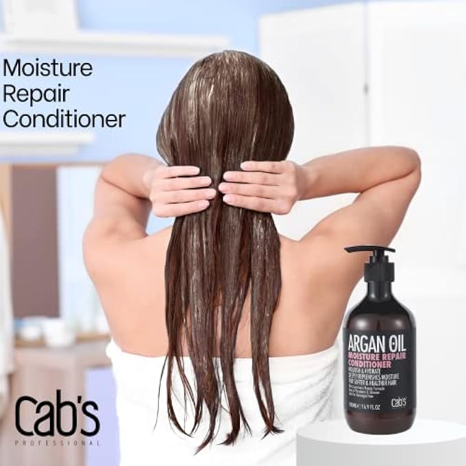 Cab's MOROCCAN ARGAN OIL CONDITIONER - RESTORATIVE & SULFATE FREE- FOR ALL HAIR TYPES, WOMEN AND MEN, BEST GIFT FOR DAMAGED, CURLY OR FRZZY HAIR - PARABEN FREE/SAFE FOR COLOR TREATED HAIR - Image 3